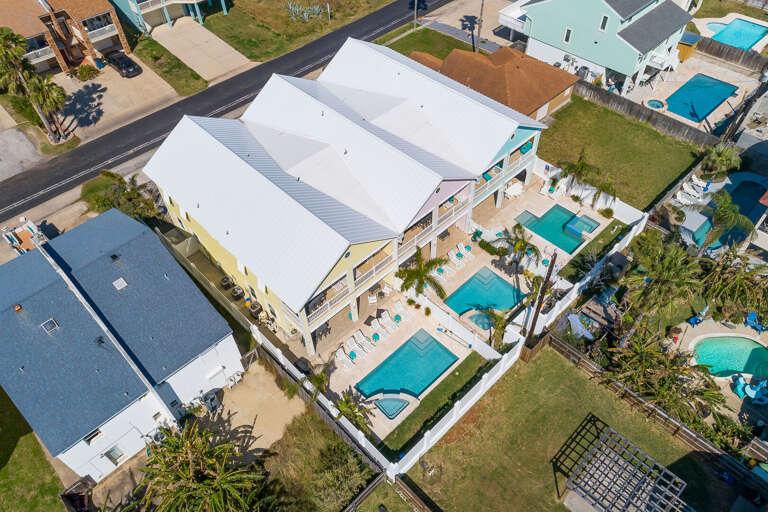 Aerial view of the property.