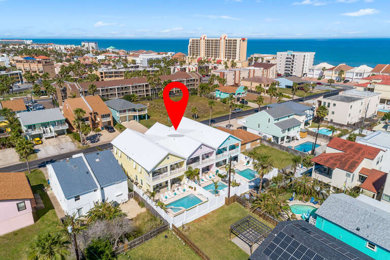 Aerial view of the property.