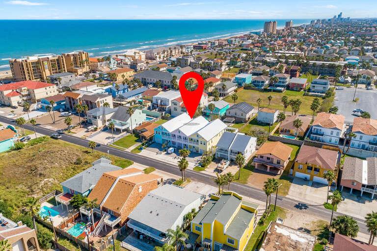 Aerial view of the property with our South Padre beach!