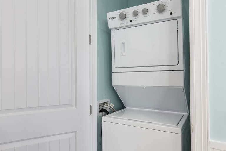 washer and dryer located on the ground level.