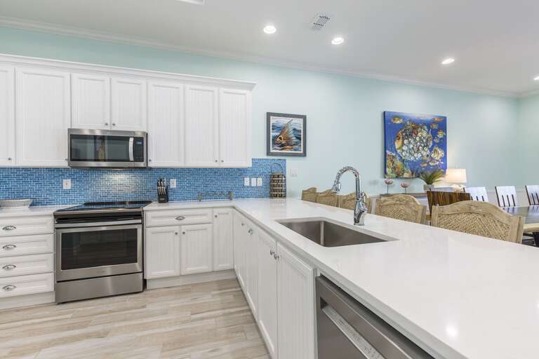 Kitchen with extra bar seats!