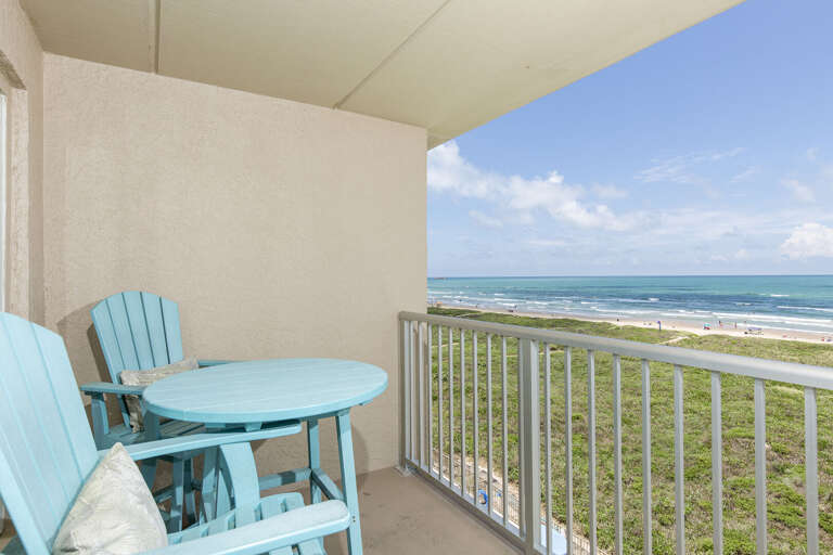 Balcony overlooks our beautiful beach!