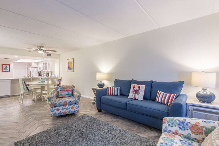 Open Concept Living Area leading to the Dining Area