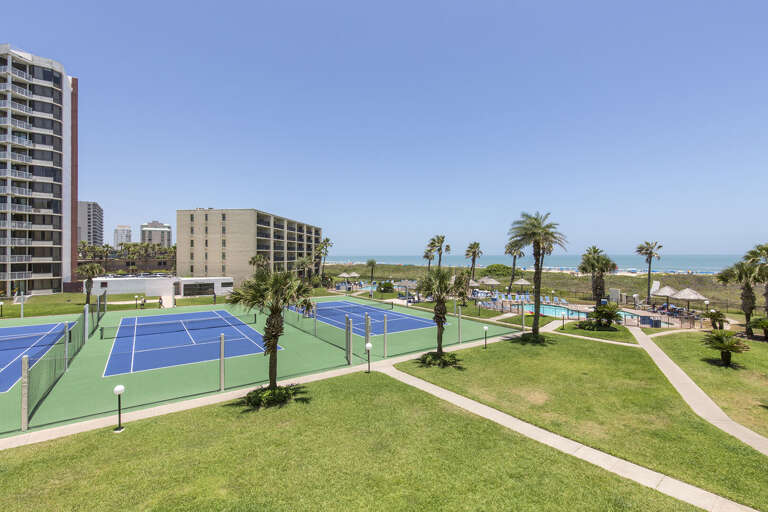 Tennis Court and Pool views