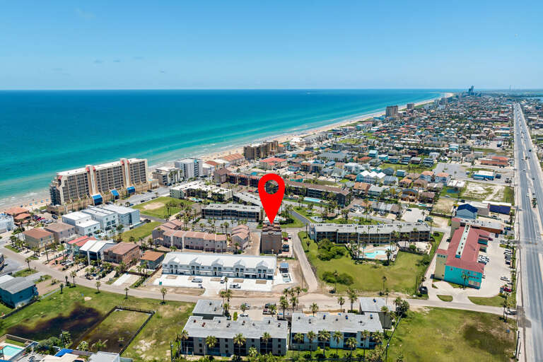 Aerial view of the property and the Gulf of Mexico!