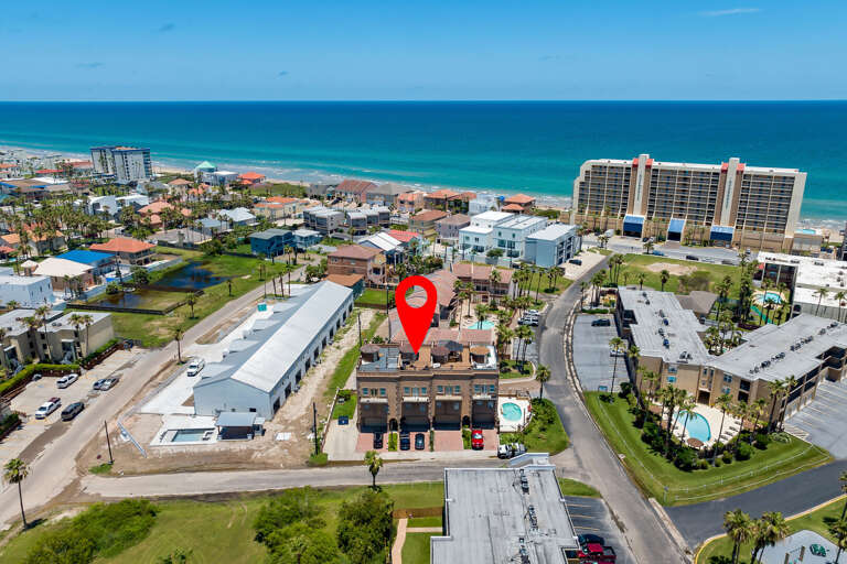 Aerial view of the property and the Gulf of Mexico!