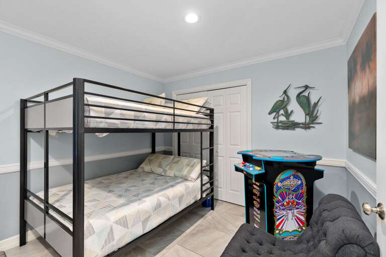 Guest Bedroom with two full size bunk beds and Arcade gamxes! Guest Bedroom with two full size bunk beds and Arcade gamxes!