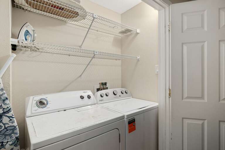 Enjoy the convenience of a private washer and dryer, making longer stays and beach days even easier.