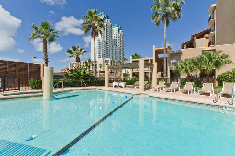 Great pool area with hot tub!