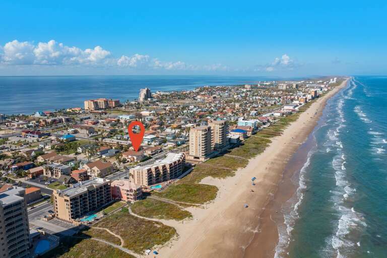 Aerial view of the property.