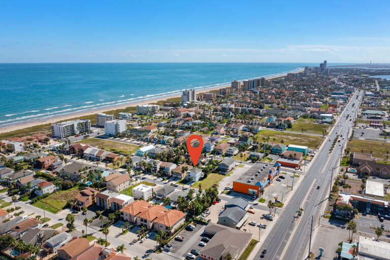 Aerial view of the property.