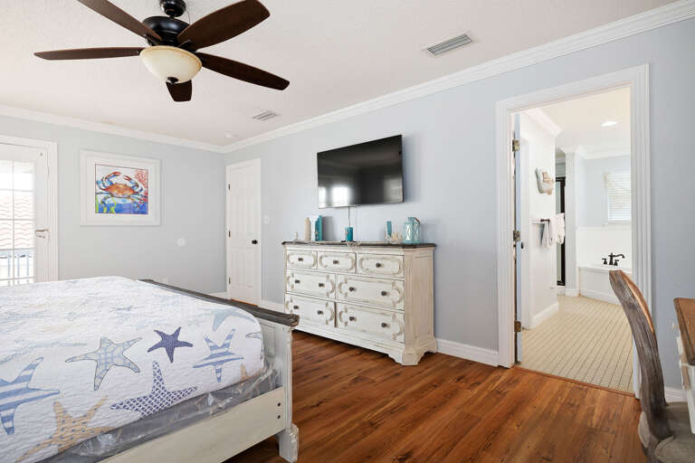 Master bedroom located on the 3rd floor. Private balcony and master bathroom.