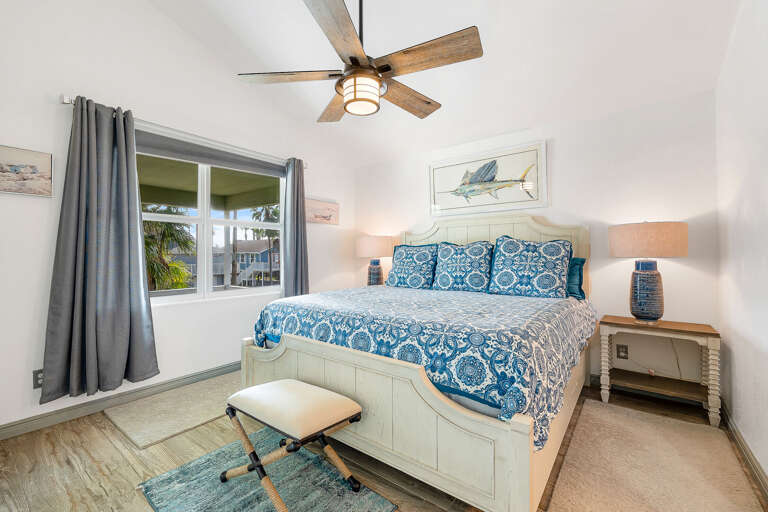 110 E. Capricorn has 3 Master Bedrooms to choose from! First bedroom with King size bed and private bathroom.