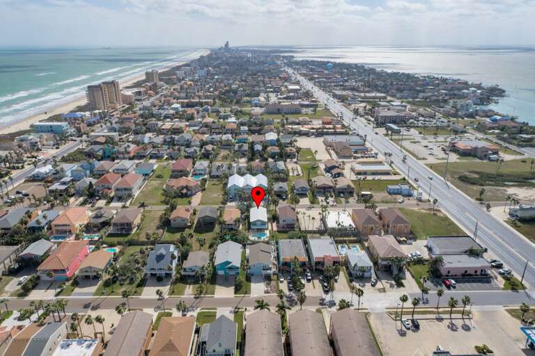 Aerial view of the property.