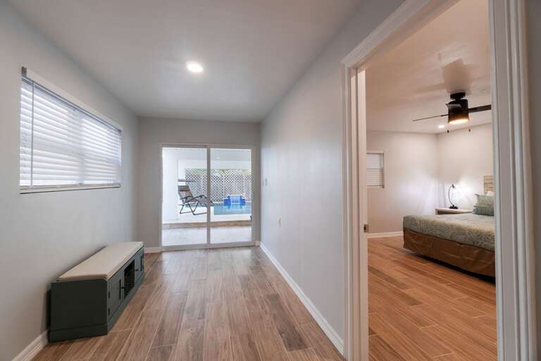 Master bedroom is located on the ground floor.