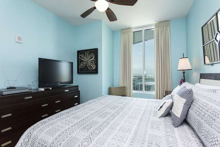 Flat screen TV in the Master Bedroom.