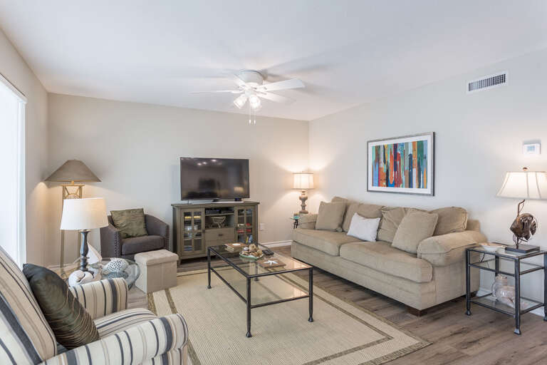 Living room with flat screen TV