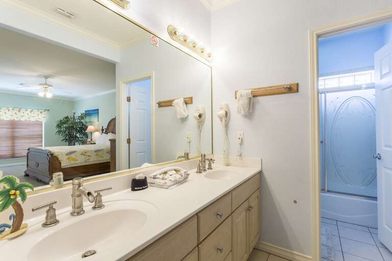 Master bathroom with large vanity and double sinks!