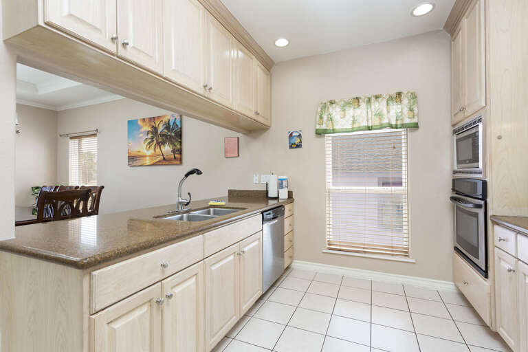 Spacious kitchen with stainless steel appliance