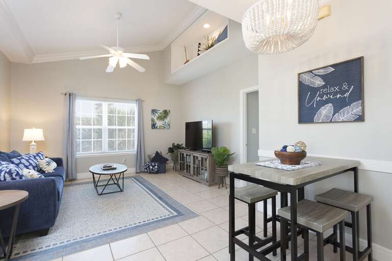 Open concept living room and dining area off the kitchen. Open concept living room and dining area off the kitchen.