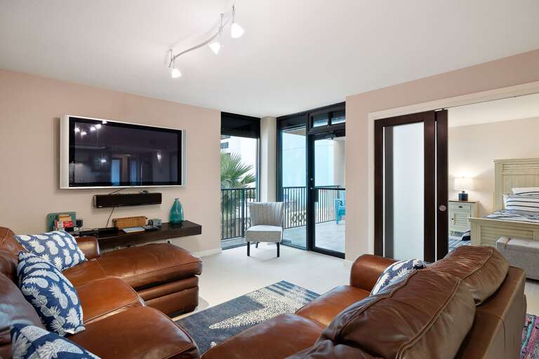 Living Area has direct access to the balcony and master bedroom