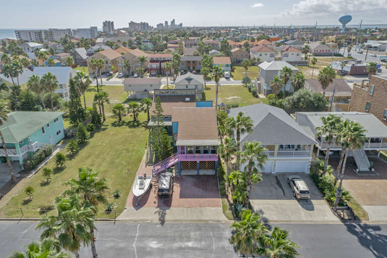 Aerial view of the property.