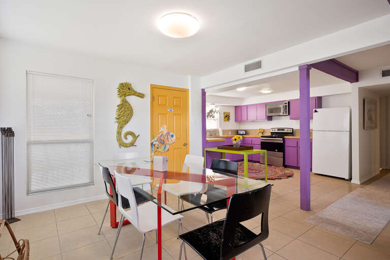 The open concept is great for hanging out with friends and family.