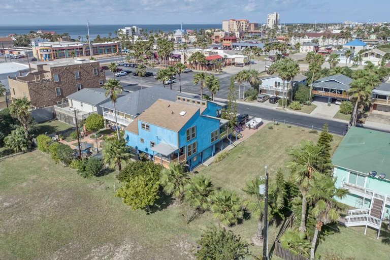 Aerial view of the property.