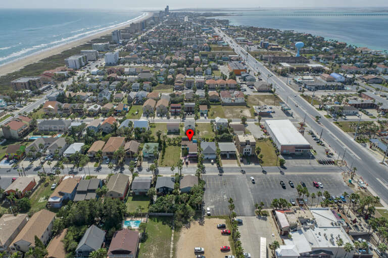 Aerial view of the property.