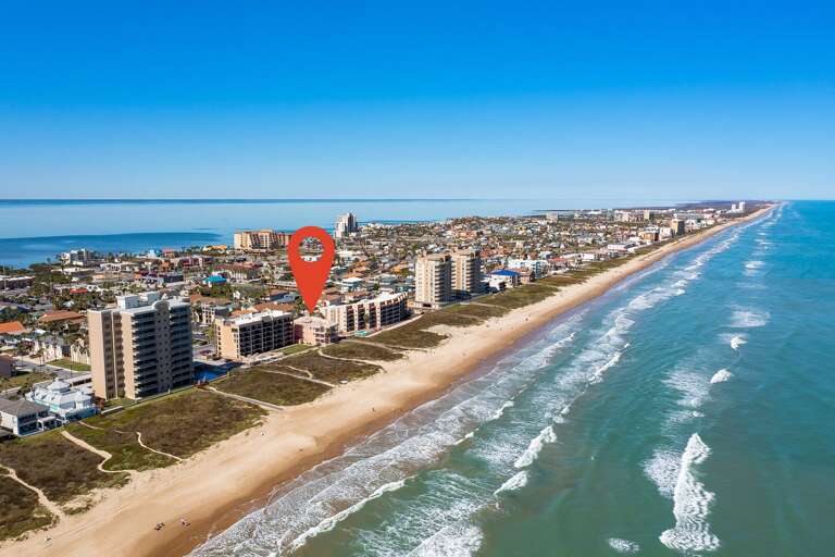 Aerial view of the property with the beach! Aerial view of the property with the beach!
