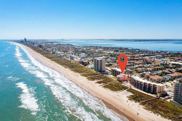 Aerial view of the property with the beach! Aerial view of the property with the beach!