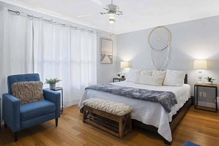 Sleep comfortably in the king bedroom with direct access to the ensuite bath.