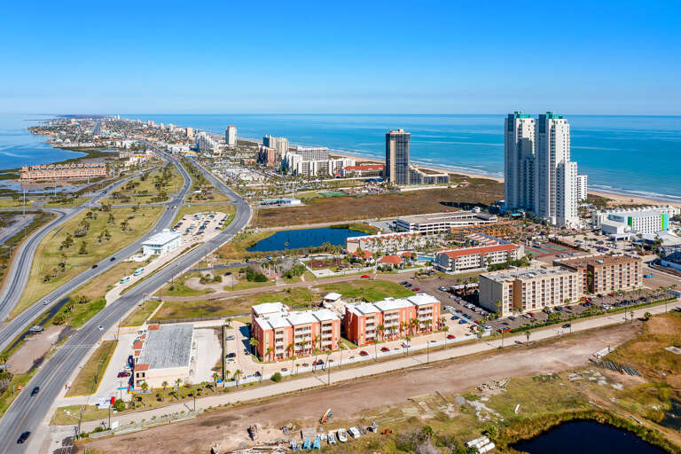 Aerial view of La Isla and the Gulf. Walking distance to the beach!