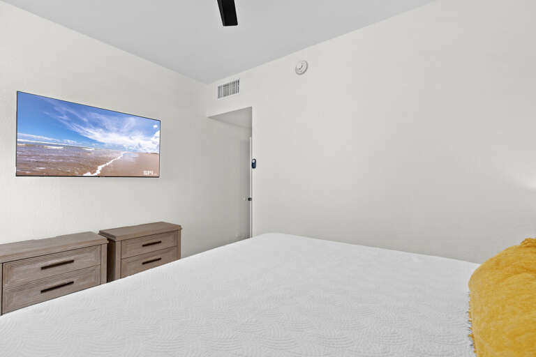 Master Bedroom features Large Flat Screen TV