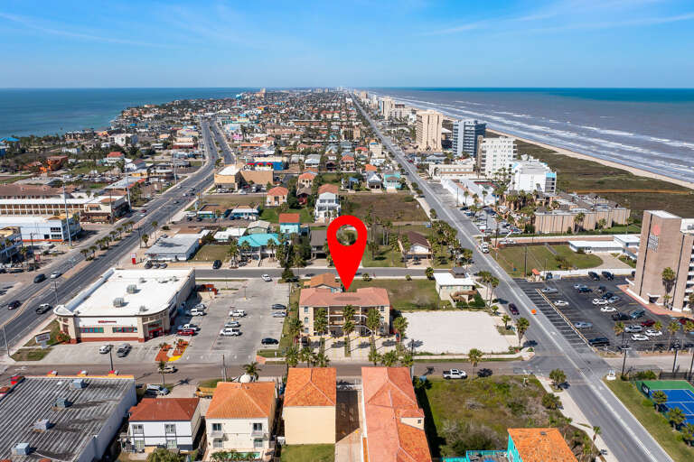 Aerial view of the property and beautiful South Padre Island!