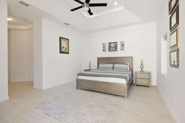 Master bedroom with king bed