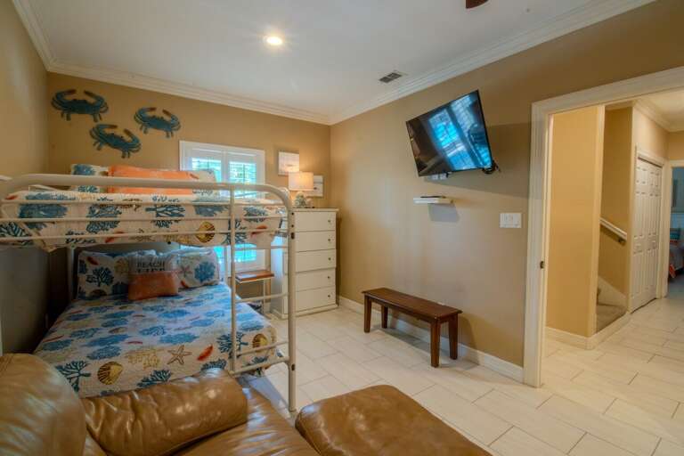 Guest Bedroom (Padre) is equipped with a flat screen TV. (Located on the ground floor).