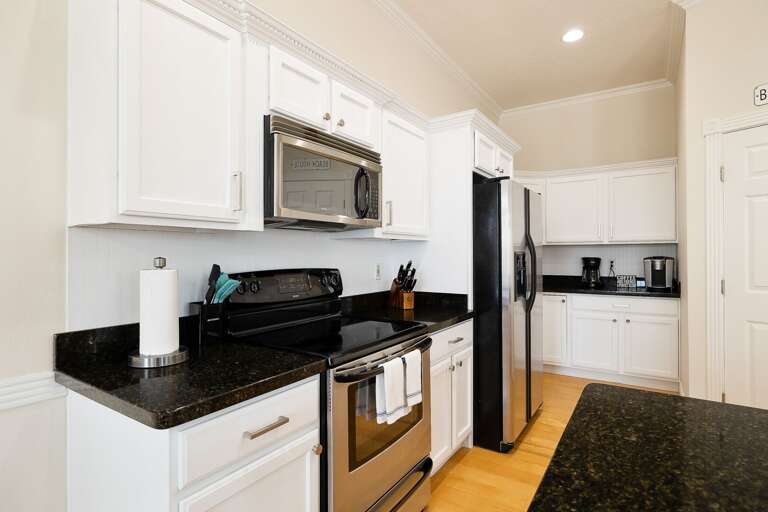 New appliances with black counter tops!