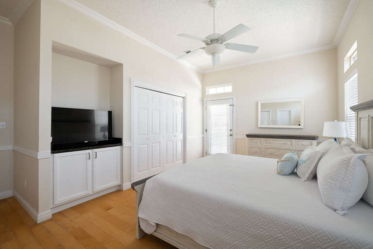 Master bedroom features Flat Screen TV