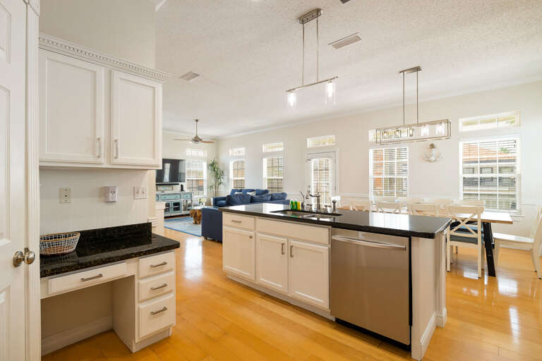 Spacious open concept kitchen and dining area located on the 2nd Floor
