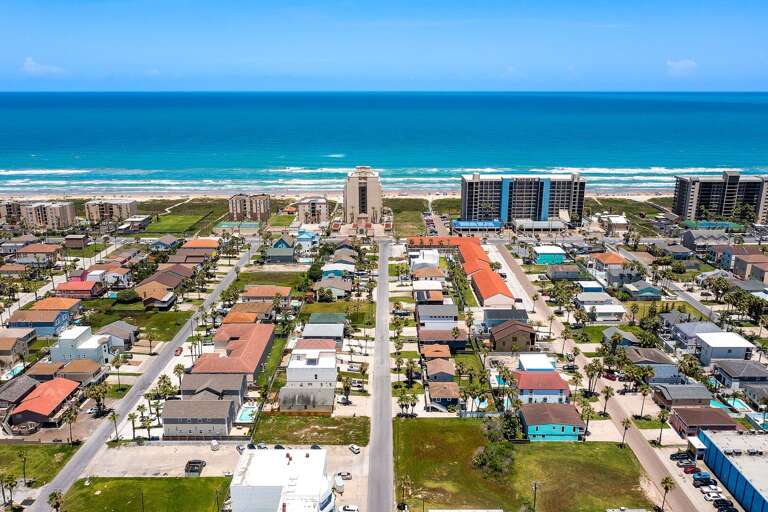 Aerial view of the property and the beach!