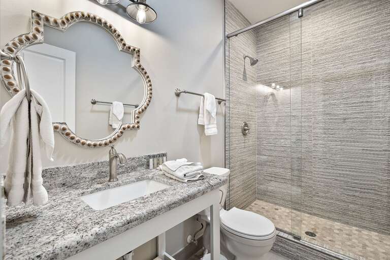 Guest Bathroom with walk in shower!
