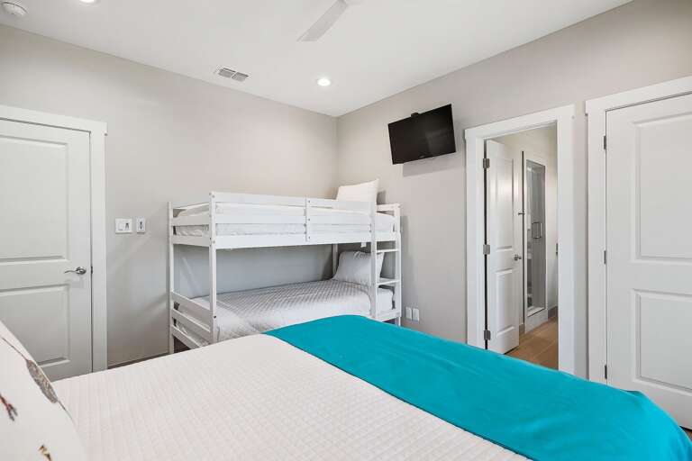 Guest bedroom features flat screen TV