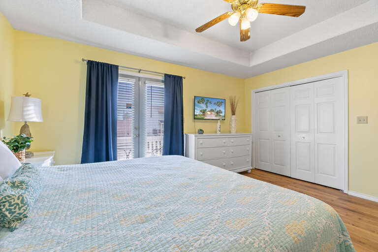 Master bedroom features flat screen TV