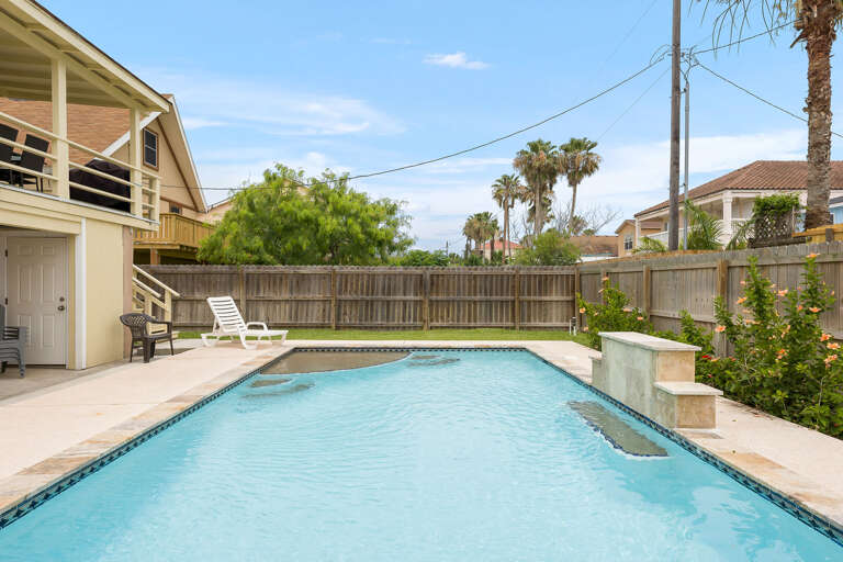 Sparkling swimming pool is heated in the winter! The pool is shared with the downstairs condo which may be occupied by up to two other guests.