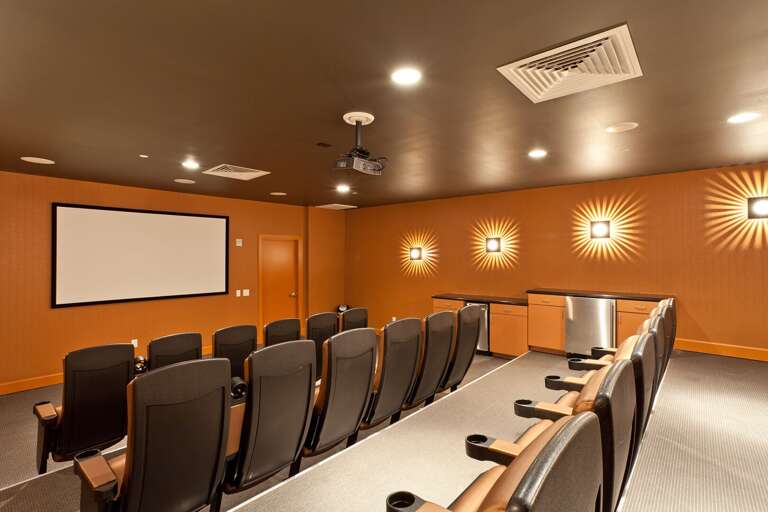 Private onsite movie theater for relaxing nights with family and friends.
