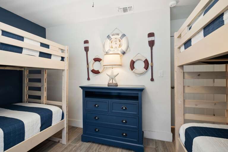 2nd guest bedroom entails two sets of twin bunk beds (sleeps 4) and also has a twin trundle bed as well.