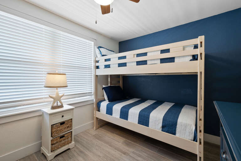 2nd guest bedroom is equipped with two sets of twin bunk beds (sleeps 4). There is an additional twin trundle bed as well.