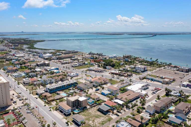 Aerial view of South Padre Island and the Laguna Madre Bay!