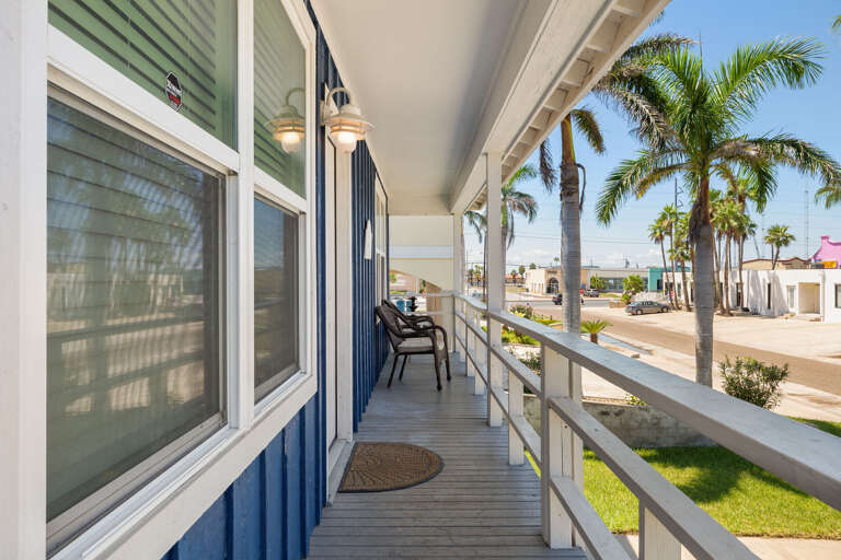 North facing balcony on the front of the private home. Enjoy the sights and sounds of the island, as well as the sea breeze!